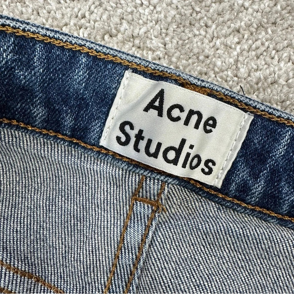 Acne Studios Row Str Vintage Jeans Stretch Mide-Rise Ankle Crop Straight 27/32 - Picture 8 of 13